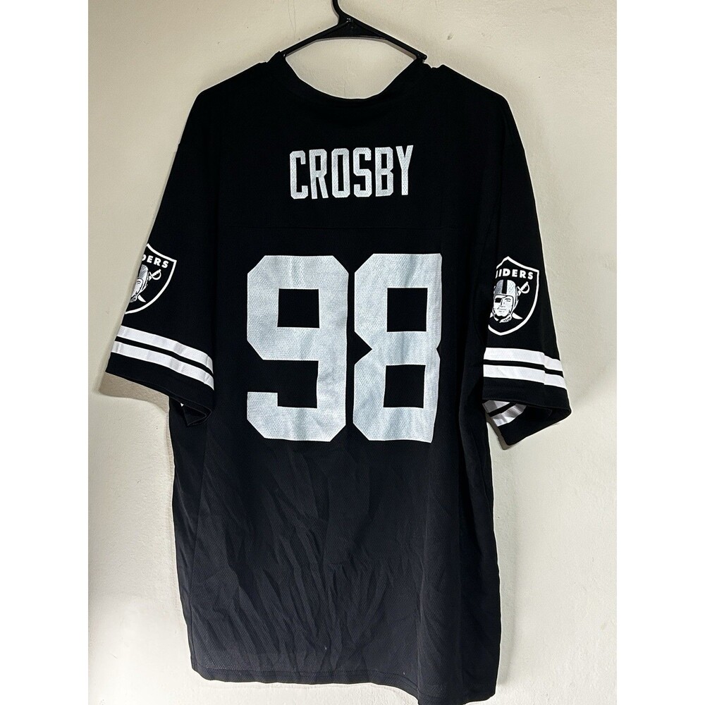 NFL #98 Crosby Raiders Youth L Jersey Black Silver